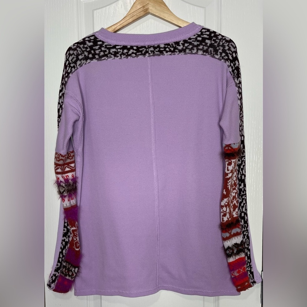 Free People On My Way Cuff Top Lavender Purple Size XS Oversized - Picture 6 of 12